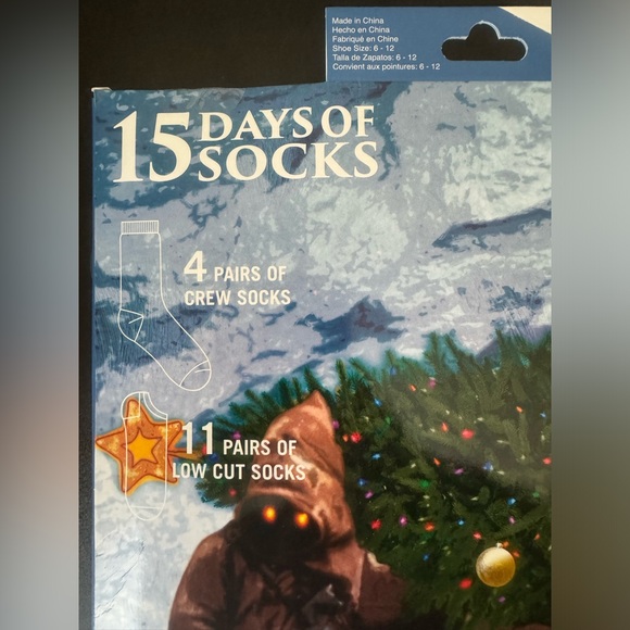 NIB Star Wars 15 Days of Socks Advent Calendar Men’s Size 6-12 - Picture 3 of 4